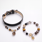 Citrine bracelet and matching pet collar crystal jewelry set