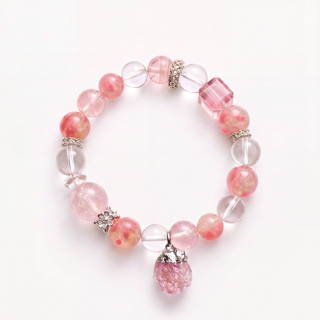 Rose Quartz Bracelet & Pet Collar Set | Embrace Crystal Jewelry Collection