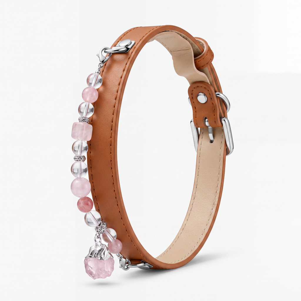 Rose Quartz Bracelet & Pet Collar Set | Embrace Crystal Jewelry Collection